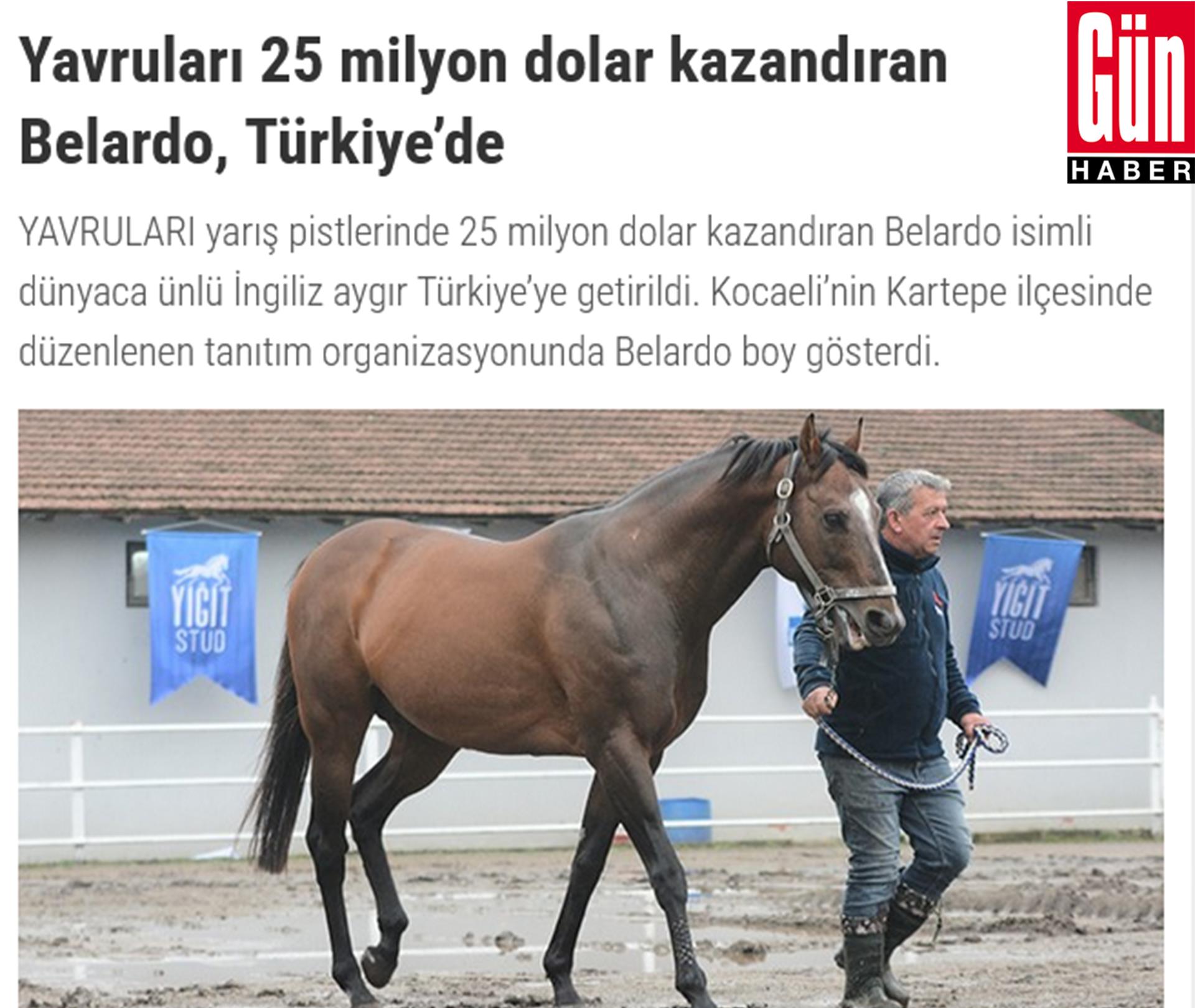 Yavruları 25 milyon dolar kazandıran Belardo, Türkiye’de