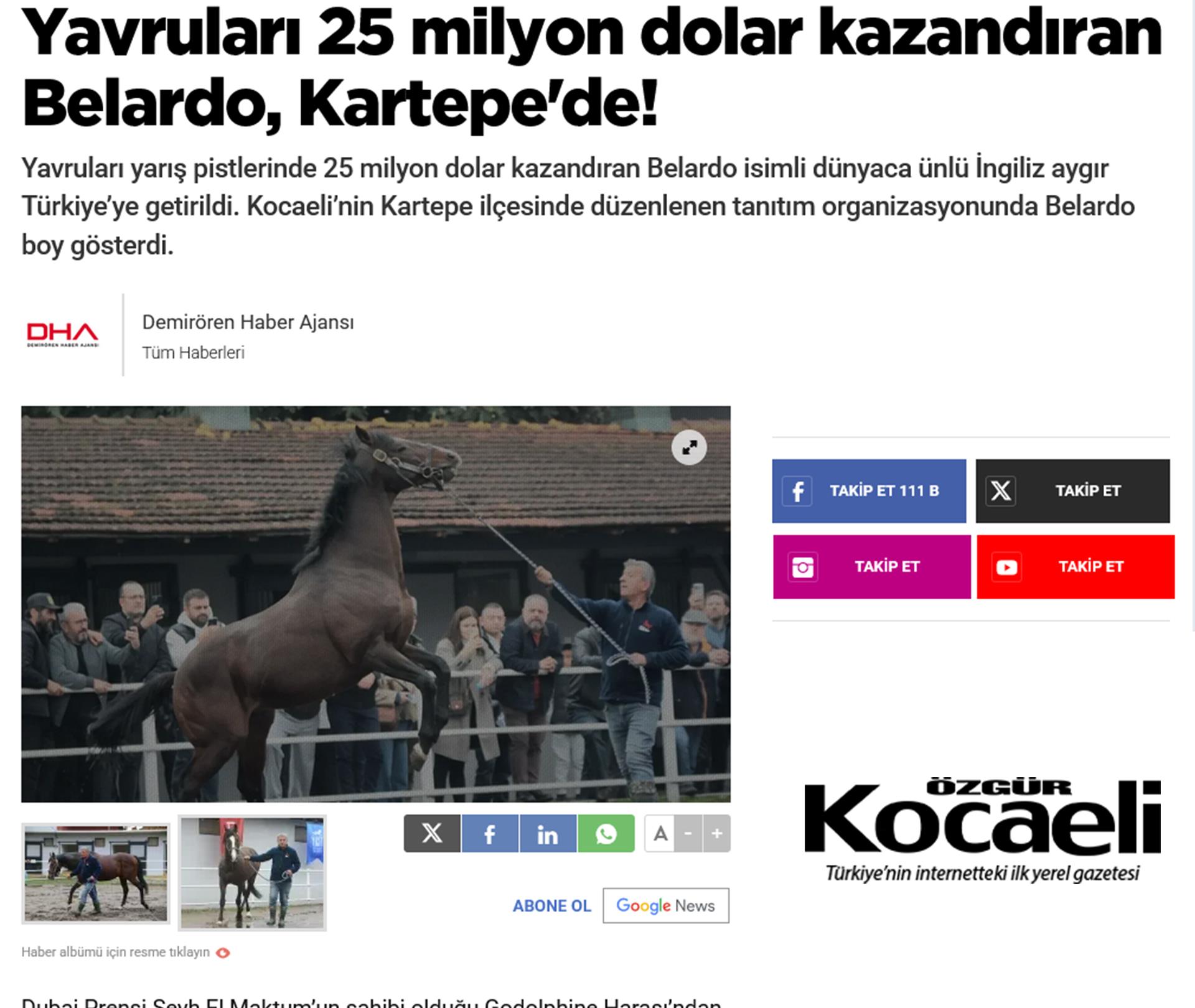 Yavruları 25 milyon dolar kazandıran Belardo, Kartepe'de!