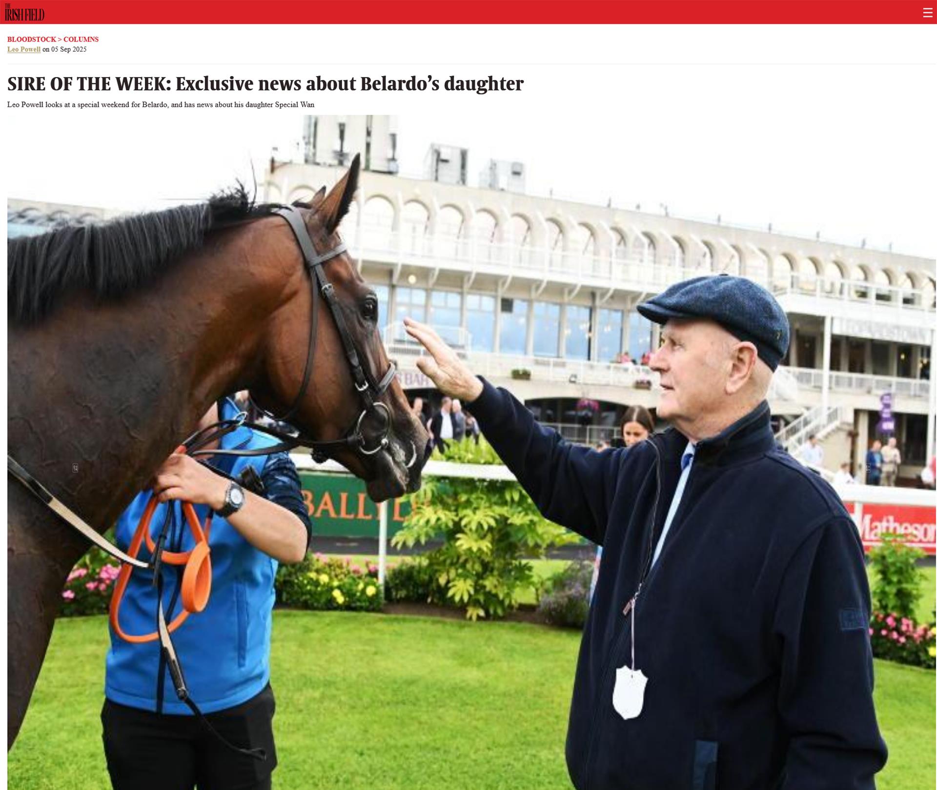 SIRE OF THE WEEK: Exclusive news about Belardo’s daughter